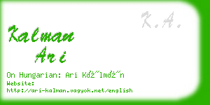 kalman ari business card